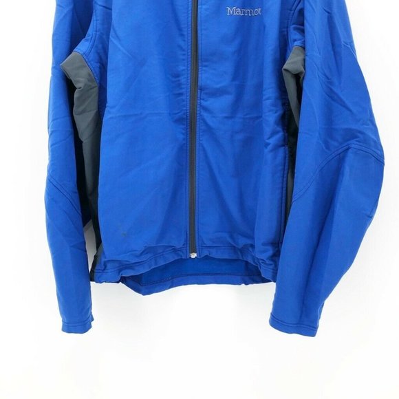 Marmot Mens Track Jacket Blue Black Mock Neck Sz L - Picture 3 of 8